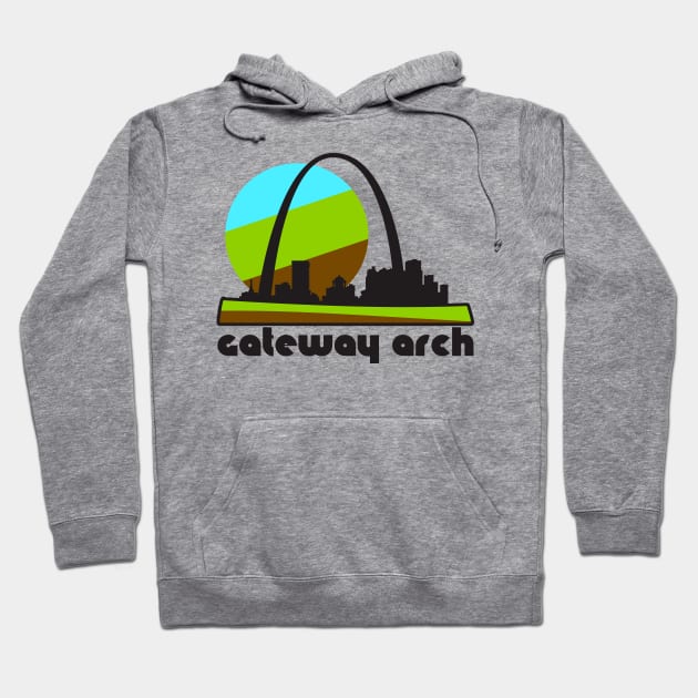 Retro Gateway Arch ))(( Tourist Souvenir National Park Design Hoodie by darklordpug